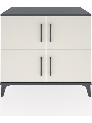 Hyperion Şifonyer 4 Raflı 4 Kapaklı 88X44X80 Antrasit-Aytaşı