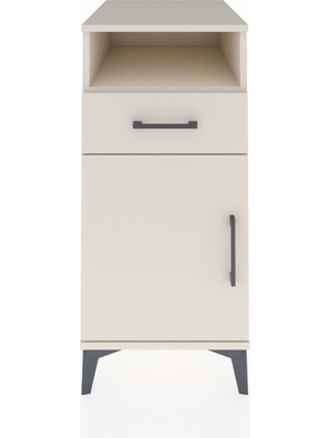 Kronos Komodin 2 Raflı Tek Çekmeceli Tek Kapaklı 44X59X96 Aytaşı-Aytaşı