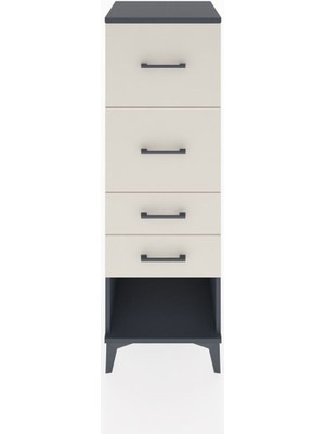 Hyperion Dolap 4 Çekmeceli 44X44X134 Antrasit-Aytaşı