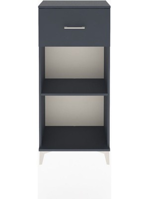 Arges Dolap Tek Raflı Tek Çekmeceli 60X30X134 Antrasit-Antrasit