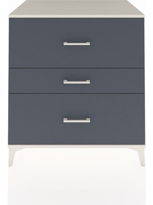 Kronos Şifonyer 3 Çekmeceli 88X59X96 Aytaşı-Antrasit