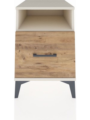 Kronos Komodin Tek Raflı Tek Çekmeceli 44X59X64 Aytaşı-Çam