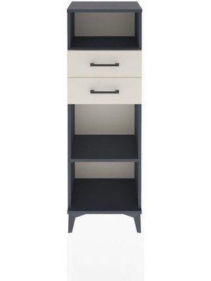 Arges Dolap 2 Raflı 2 Çekmeceli 44X30X134 Antrasit-Aytaşı