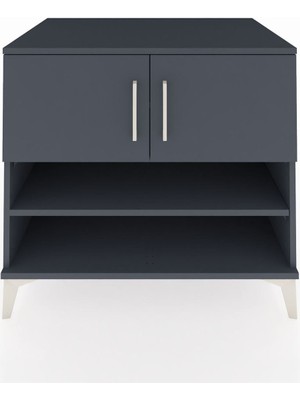 Kronos Şifonyer 3 Raflı 2 Kapaklı 88X59X80 Antrasit-Antrasit