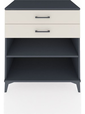 Kronos Şifonyer Tek Raflı 2 Çekmeceli 88X59X96 Antrasit-Aytaşı