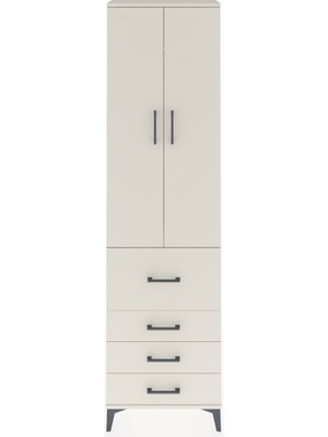 Arges Dolap 2 Raflı 4 Çekmeceli Tek Askılı 60X30X221 Aytaşı-Aytaşı