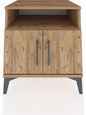 Kronos Komodin 2 Raflı 2 Kapaklı 60X59X64 Çam-Çam
