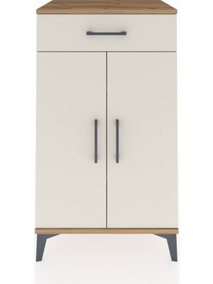 Hyperion Komodin 2 Raflı Tek Çekmeceli 2 Kapaklı 60X44X106 Çam-Aytaşı