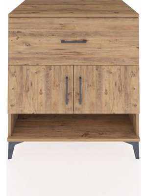 Kronos Şifonyer 2 Raflı Tek Çekmeceli 2 Kapaklı 88X59X96 Çam-Çam