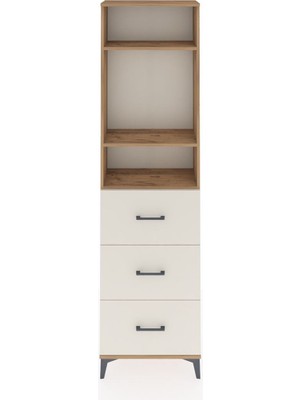 Arges Dolap 3 Raflı 3 Çekmeceli 60X30X221 Çam-Aytaşı