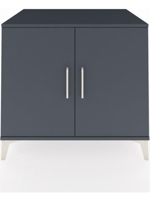 Kronos Şifonyer Tek Raflı 2 Kapaklı 88X59X80 Antrasit-Antrasit