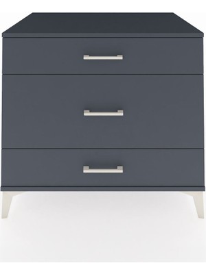 Kronos Şifonyer 3 Çekmeceli 88X59X80 Antrasit-Antrasit