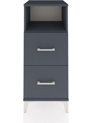 Hyperion Komodin Tek Raflı 2 Çekmeceli 44X44X106 Antrasit-Antrasit
