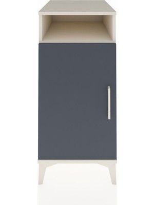 Kronos Komodin 3 Raflı Tek Kapaklı 44X59X96 Aytaşı-Antrasit