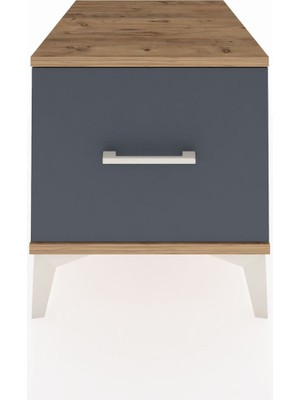 Kronos Komodin Tek Çekmeceli 44X59X48 Çam-Antrasit