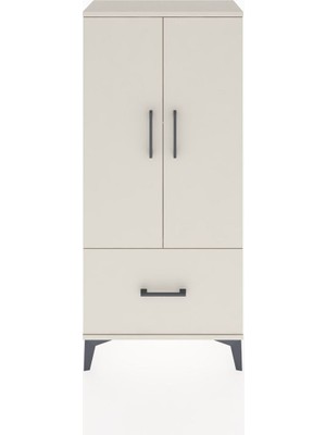 Hyperion Dolap 2 Raflı Tek Çekmeceli 2 Kapaklı 60X44X134 Aytaşı-Aytaşı