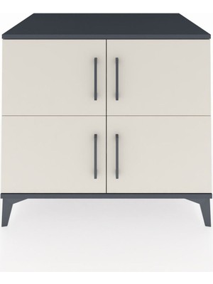 Kronos Şifonyer 3 Raflı 4 Kapaklı 88X59X80 Antrasit-Aytaşı
