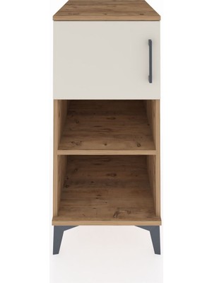 Kronos Komodin 2 Raflı Tek Kapaklı 44X59X96 Çam-Aytaşı