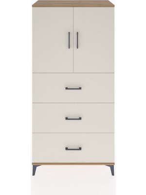 Hyperion Dolap 2 Raflı 3 Çekmeceli 2 Kapaklı 88X44X182 Çam-Aytaşı