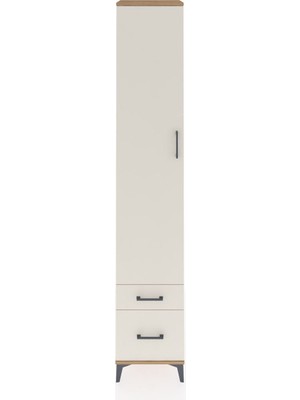 Hyperion Dolap 3 Raflı 2 Çekmeceli Tek Askılı 44X44X243 Çam-Aytaşı