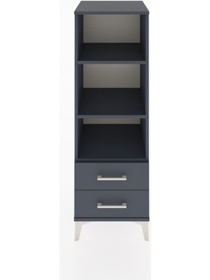 Hyperion Dolap 3 Raflı 2 Çekmeceli 44X44X134 Antrasit-Antrasit