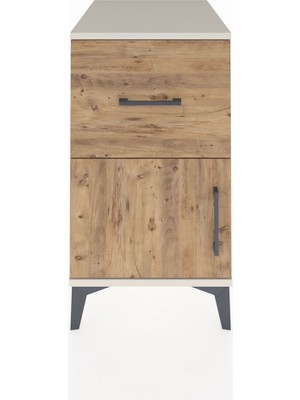 Kronos Komodin Tek Raflı Tek Çekmeceli Tek Kapaklı 44X59X80 Aytaşı-Çam