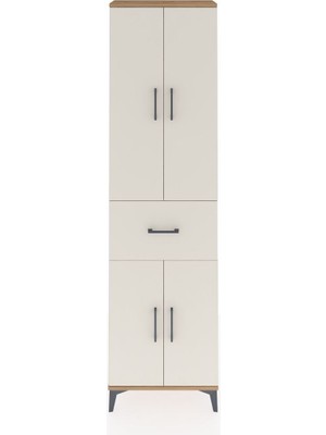 Arges Dolap 2 Raflı Tek Çekmeceli Tek Askılı 60X30X221 Çam-Aytaşı