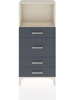 Hyperion Dolap Tek Raflı 4 Çekmeceli 60X44X134 Aytaşı-Antrasit
