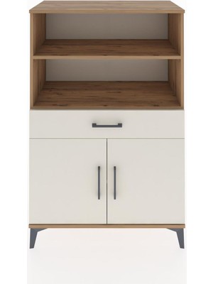 Hyperion Dolap 3 Raflı Tek Çekmeceli 2 Kapaklı 88X44X134 Çam-Aytaşı