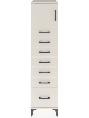 Kronos Dolap Tek Raflı 7 Çekmeceli Tek Kapaklı 44X59X182 Aytaşı-Aytaşı