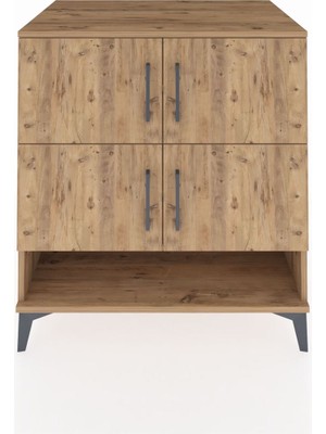 Kronos Şifonyer 4 Raflı 4 Kapaklı 88X59X96 Çam-Çam