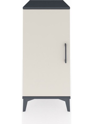 Kronos Komodin 2 Raflı Tek Kapaklı 44X59X96 Antrasit-Aytaşı