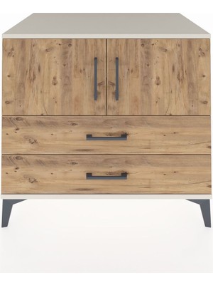 Kronos Şifonyer 2 Raflı 2 Çekmeceli 2 Kapaklı 88X59X80 Aytaşı-Çam