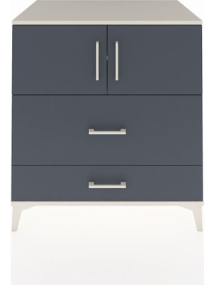 Kronos Şifonyer 2 Raflı 2 Çekmeceli 2 Kapaklı 88X59X96 Aytaşı-Antrasit