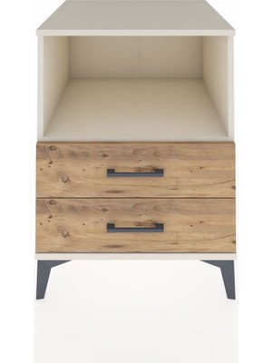 Kronos Komodin Tek Raflı 2 Çekmeceli 60X59X80 Aytaşı-Çam
