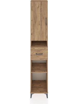 Hyperion Dolap 5 Raflı Tek Çekmeceli Tek Kapaklı 44X44X243 Çam-Çam