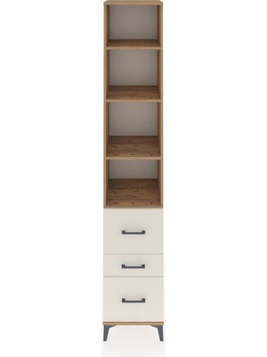 Hyperion Dolap 4 Raflı 3 Çekmeceli 44X44X243 Çam-Aytaşı