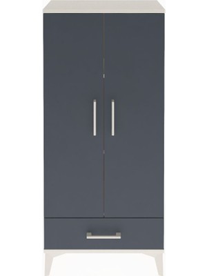 Arges Dolap 3 Raflı Tek Çekmeceli 2 Kapaklı 60X30X134 Aytaşı-Antrasit