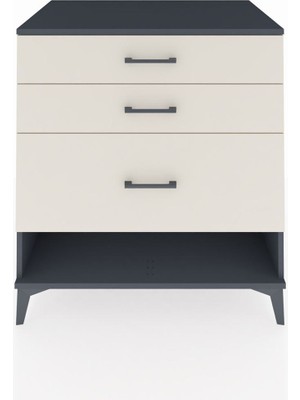 Kronos Şifonyer 3 Çekmeceli 88X59X96 Antrasit-Aytaşı