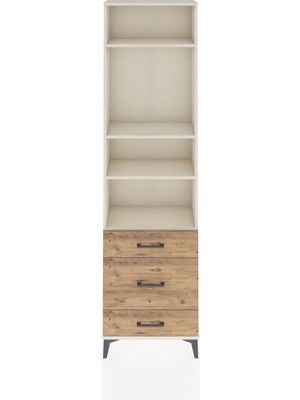 Arges Dolap 4 Raflı 3 Çekmeceli 60X30X221 Aytaşı-Çam