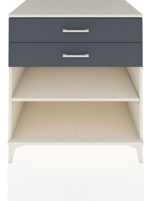 Kronos Şifonyer Tek Raflı 2 Çekmeceli 88X59X96 Aytaşı-Antrasit