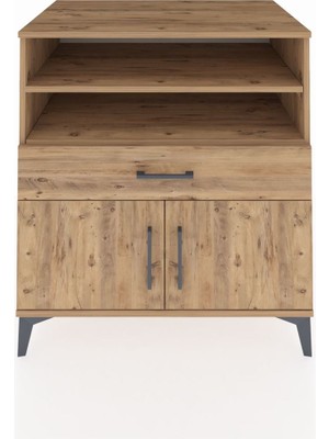 Kronos Şifonyer 3 Raflı Tek Çekmeceli 2 Kapaklı 88X59X96 Çam-Çam