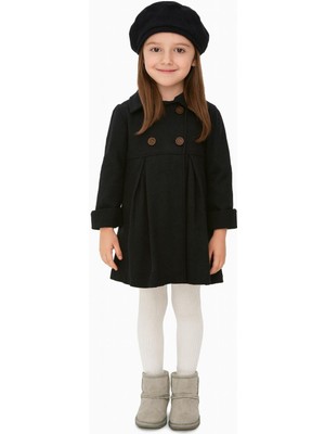 Kız Çocuk Ince Astarsız Kaşe Kaban