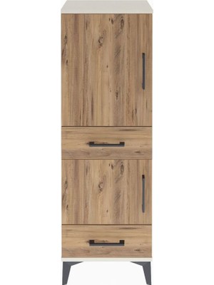 Arges Dolap 3 Raflı 2 Çekmeceli 2 Kapaklı 44X30X134 Aytaşı-Çam