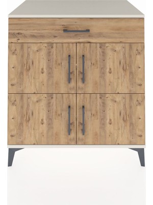 Kronos Şifonyer 3 Raflı Tek Çekmeceli 4 Kapaklı 88X59X96 Aytaşı-Çam