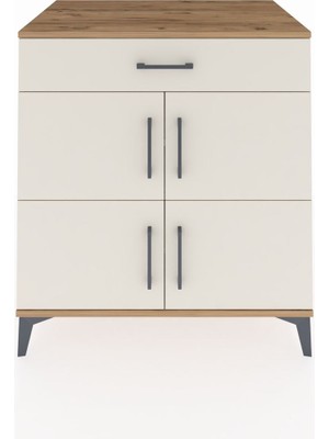 Kronos Şifonyer 3 Raflı Tek Çekmeceli 4 Kapaklı 88X59X96 Çam-Aytaşı