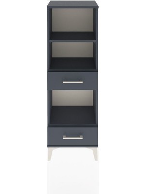 Arges Dolap 3 Raflı 2 Çekmeceli 44X30X134 Antrasit-Antrasit