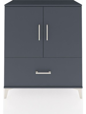 Hyperion Şifonyer 2 Raflı Tek Çekmeceli 2 Kapaklı 88X44X106 Antrasit-Antrasit