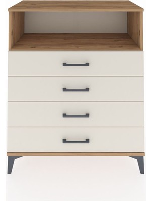 Hyperion Şifonyer Tek Raflı 4 Çekmeceli 88X44X106 Çam-Aytaşı