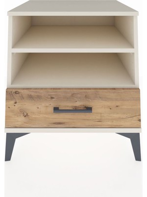 Kronos Komodin 2 Raflı Tek Çekmeceli 60X59X64 Aytaşı-Çam
